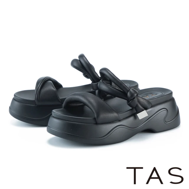 TAS 氣質細緻鑽條粗跟氣質愛心水鑽細帶平底涼鞋(粉色)折扣