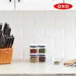 【美國OXO】POP按壓保鮮盒輕巧三件組(細長方0.4Lx1+小正方0.2Lx2)