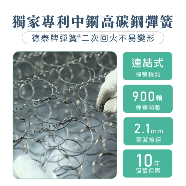 【德泰 索歐系列】900加網 彈簧床墊-單人3.5尺(送保潔墊)
