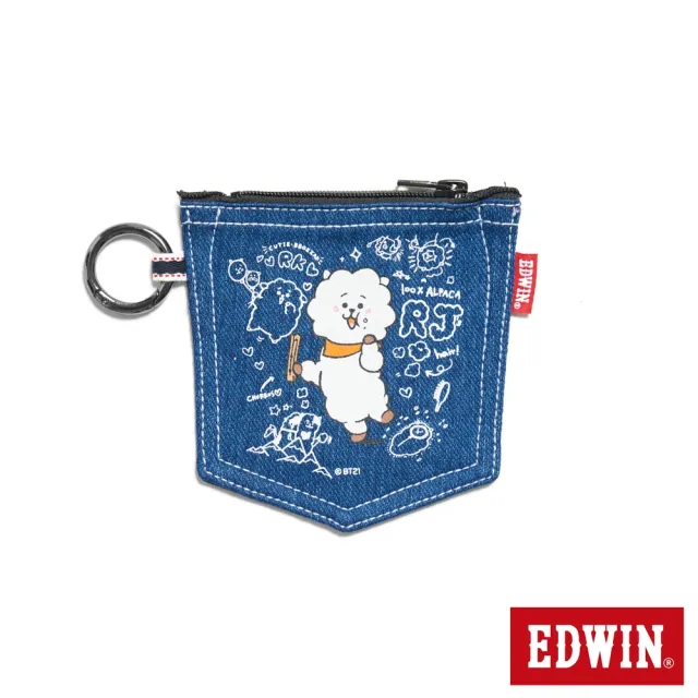 【EDWIN】男女裝 BT21牛仔證件套(白色)