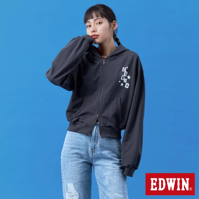 EDWIN 女裝 BT21短版連帽外套(暗灰色)