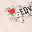 【EDWIN】女裝 BT21撞色短版短袖T恤(淺粉紅)