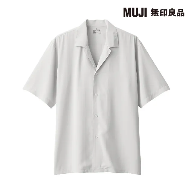 【MUJI 無印良品】男聚酯纖維混不易起皺涼感開領短袖襯衫(共2色)