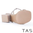 【TAS】氣質細緻鑽條粗跟涼鞋(粉色)