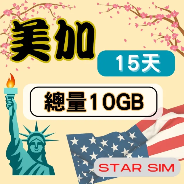 【Star SIM 星光卡】美加上網卡15天10GB  高速流量(旅遊上網卡 美國 加拿大 網卡 美國網路)