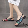 【Sp house】性感拼色蛇紋彩色夾趾平底涼鞋(5色可選)