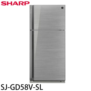 【SHARP 夏普】583L一級能效雙門變頻玻璃鏡面冰箱(SJ-GD58V-SL)