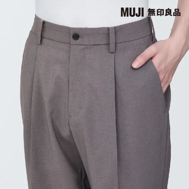 【MUJI 無印良品】男聚酯纖維透氣打褶褲(共3色)