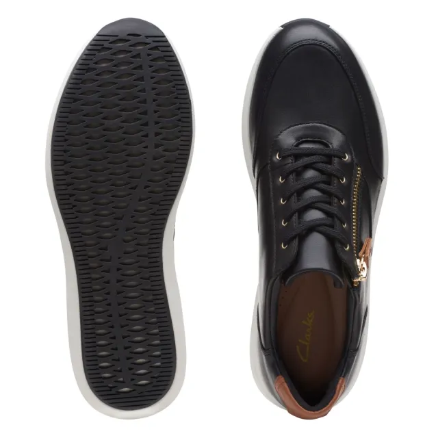 【Clarks】女鞋 Un Rio Zip 微尖頭金屬側拉鏈休閒鞋(CLF68018C)