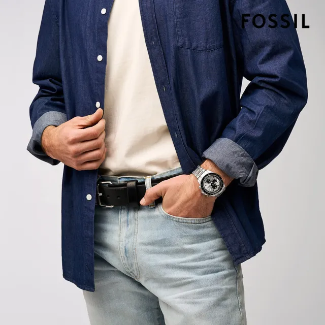 【FOSSIL 官方旗艦館】Autocross系列 三眼計速指針手錶 不鏽鋼鍊帶 42MM(多色可選)