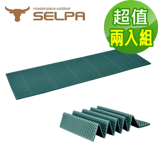 【SELPA】超輕量加厚耐壓蛋巢型折疊防潮墊/蛋巢睡墊 四色任選(超值兩入組)