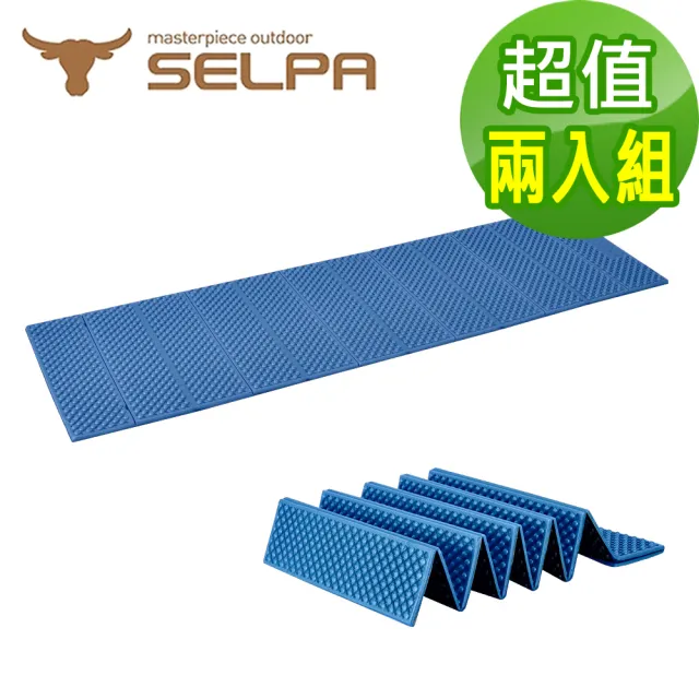 【SELPA】超輕量加厚耐壓蛋巢型折疊防潮墊/蛋巢睡墊 四色任選(超值兩入組)
