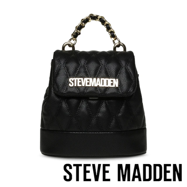 steve madden BCHERISH 菱格紋鍊條後背包(黑色)