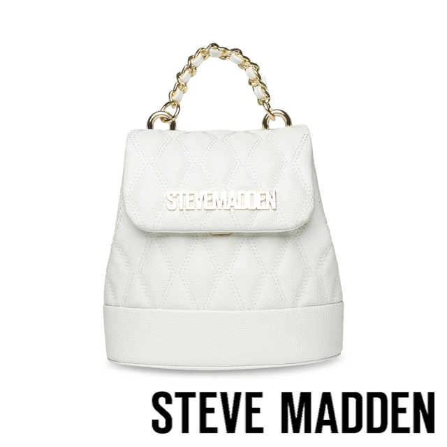 steve madden BCHERISH 菱格紋鍊條後背包(白色)