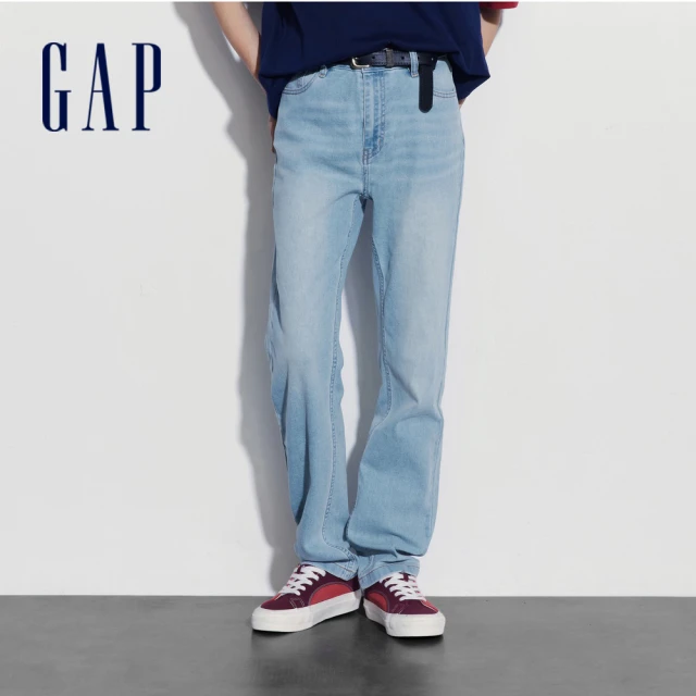 GAP 女裝 直筒牛仔褲-淺藍色(465037)