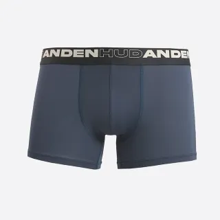 【Anden Hud】男款_吸濕排汗機能系列．短版腰帶平口內褲(湛藍-框字緊帶)