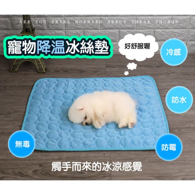 【QIDINA】2入M號-寵物薄款冰絲涼感墊寵物睡墊(貓窩 狗窩 寵物涼墊 寵物地墊 寵物涼感墊)