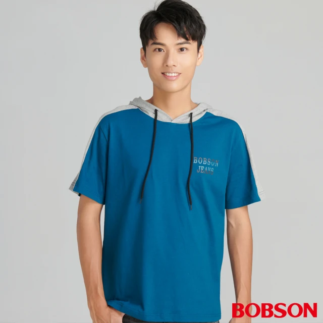 BOBSON 男款連帽袖配色上衣(73017-59)