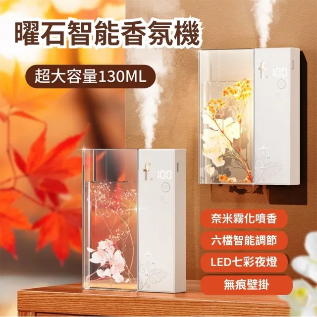 【Vanibaby】曜石智能五段香氛機_1機+1香(USB充電 桌上壁掛雙用 氣氛夜燈)