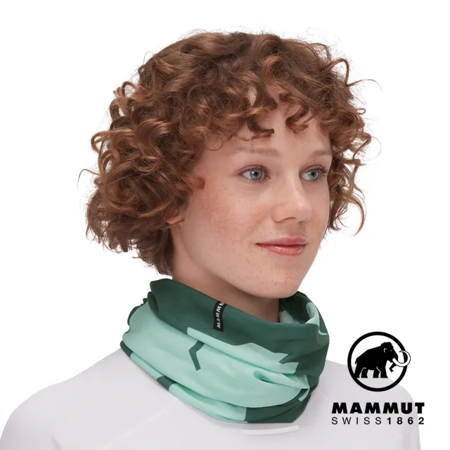 【Mammut 長毛象】Mammut Logo 防曬快乾頭巾 深玉石綠/薄荷綠 #1191-05817