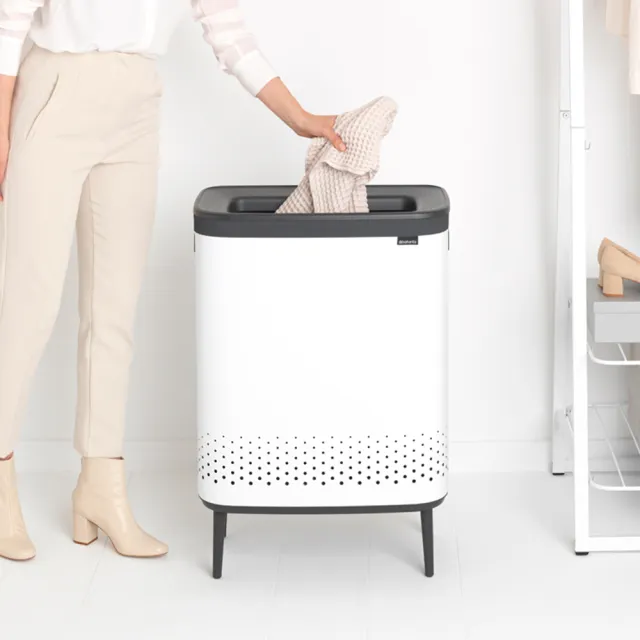 【Brabantia】BO Laundry Bin Hi洗衣桶45L 2分隔(全新款式 純淨白/尊爵黑)