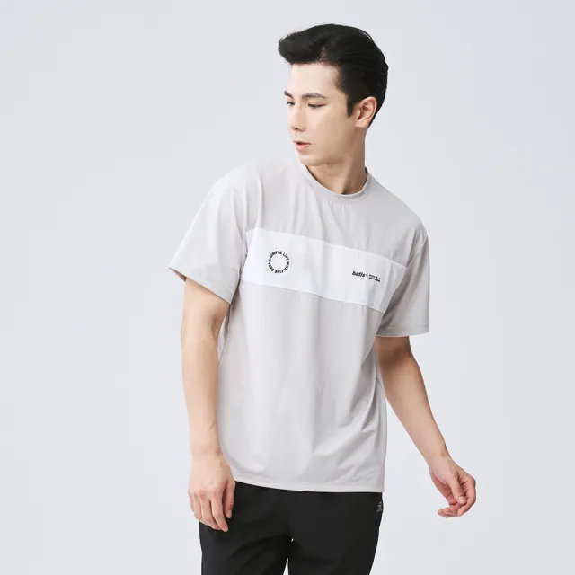 【BATIS 巴帝斯】24SS 男撞色拼接緹花短T-男-二色