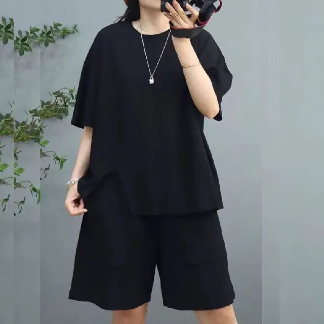 【ONEY 歐妮】★休閒開岔寬鬆舒適套裝(上衣/女裝/T恤/休閒/百搭)