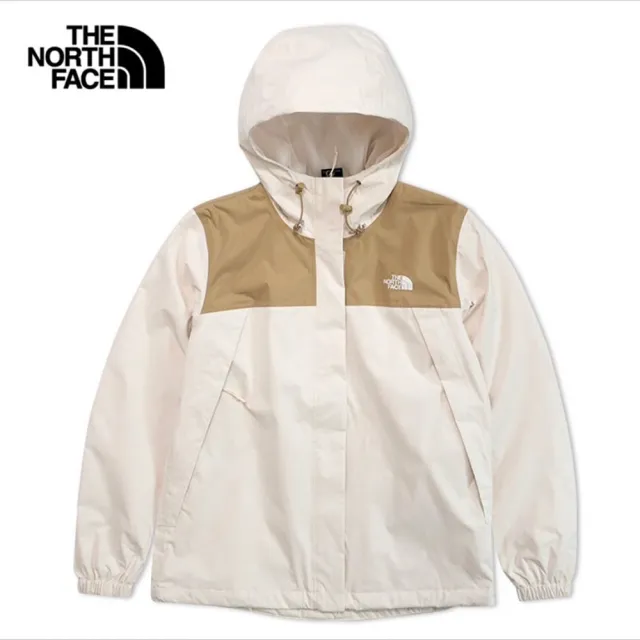 【The North Face】TNF 北臉 防水防風外套 休閒 W ANTORA JACKET - AP 女 奶茶色(NF0A5K2XROR)