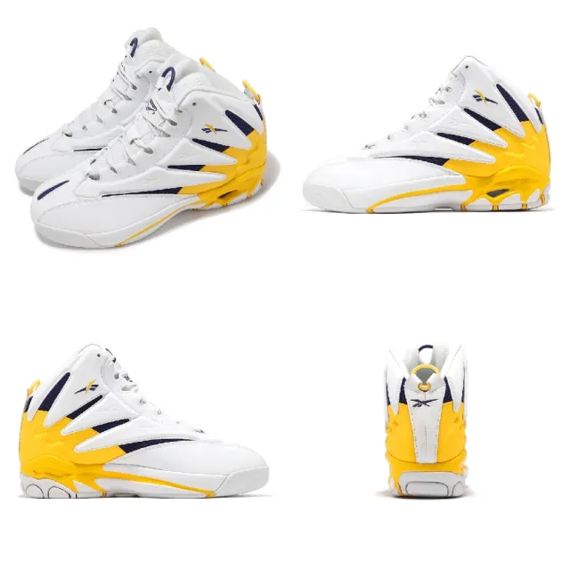 【REEBOK】籃球鞋 The Blast 男鞋 白 黃 紫 湖人配色 皮革 緩衝 復古 運動鞋(GZ9520)