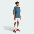【adidas 愛迪達】上衣 男款 短袖上衣 運動 LEISURE TEE OR 藍綠 IS0225