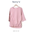 【betty’s 貝蒂思】素面下擺壓褶七分袖上衣(共二色)