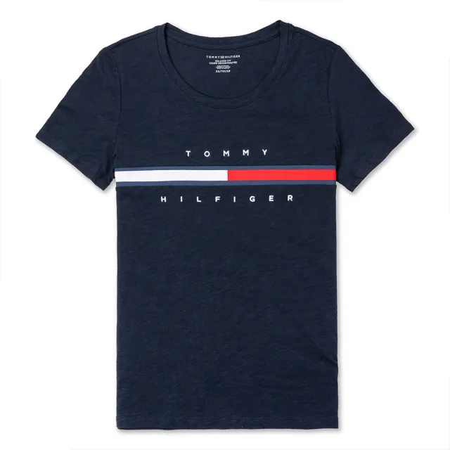 【Tommy Hilfiger】TOMMY 經典刺繡大LOGO文字圖案短袖T恤 上衣-女-多色組合(平輸品)