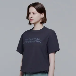 【國家地理服飾官方旗艦】女裝 FROZEN AIR 圖案涼感短袖上衣 - 炭灰色(環保概念/涼感T)