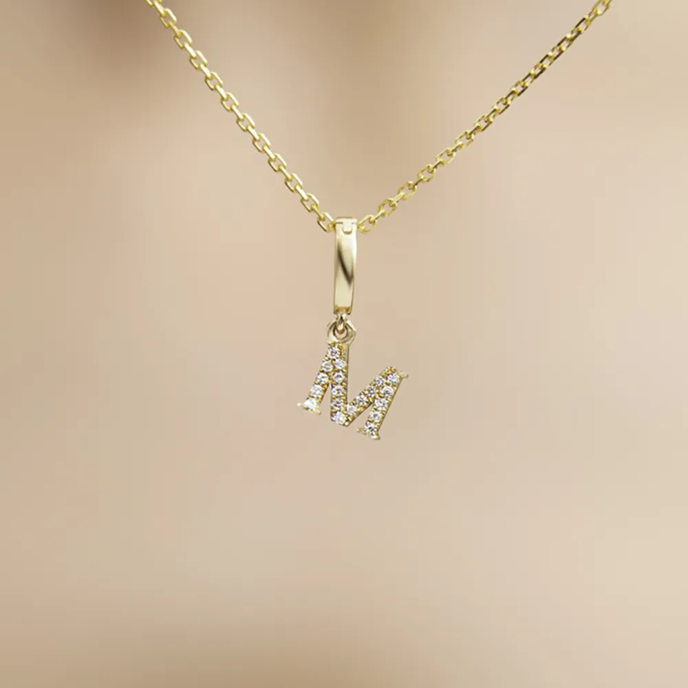 【Olivia Yao Jewellery】18K金 鑽石字母M 吊墜(HAUTE Collection/送禮/客製化)