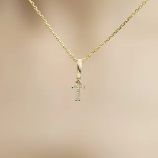 【Olivia Yao Jewellery】18K金 鑽石字母T 吊墜(HAUTE Collection/送禮/客製化)