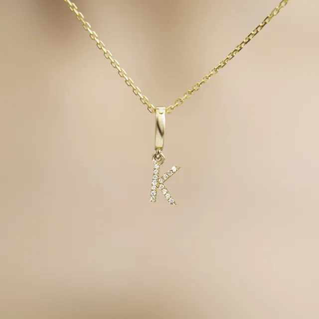 【Olivia Yao Jewellery】18K金 鑽石字母K 吊墜(HAUTE Collection/送禮/客製化)