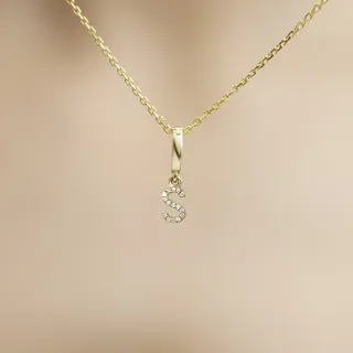 【Olivia Yao Jewellery】18K金 鑽石字母S 吊墜(HAUTE Collection/送禮/客製化)