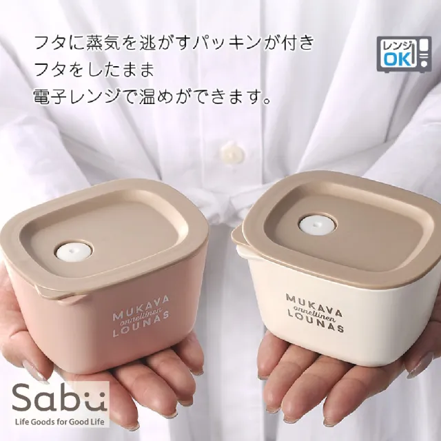 【SABU HIROMORI】日本製MUKAVA LOUNAS復古文青北歐風微波抗菌保鮮盒2入組(200ml 洗碗機 精緻小巧 日系)