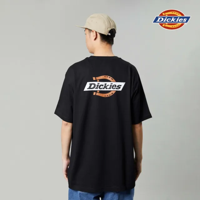 【Dickies】男女款黑色純棉品牌經典Logo印花舒適柔軟短袖T恤｜DK012962J47