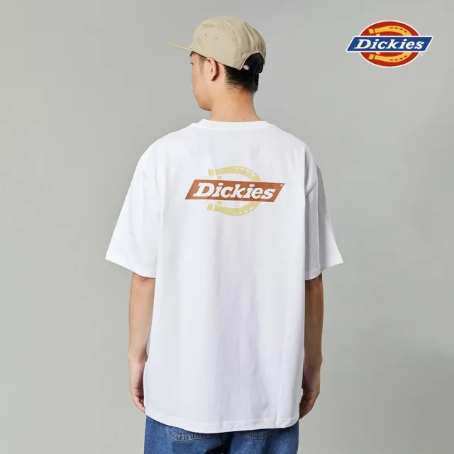 【Dickies】男女款白色純棉品牌經典Logo印花舒適柔軟短袖T恤｜DK012962H80