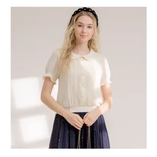 【Iris Girls 艾莉詩】輕甜蕾絲襯衫領上衣-2色(41106)