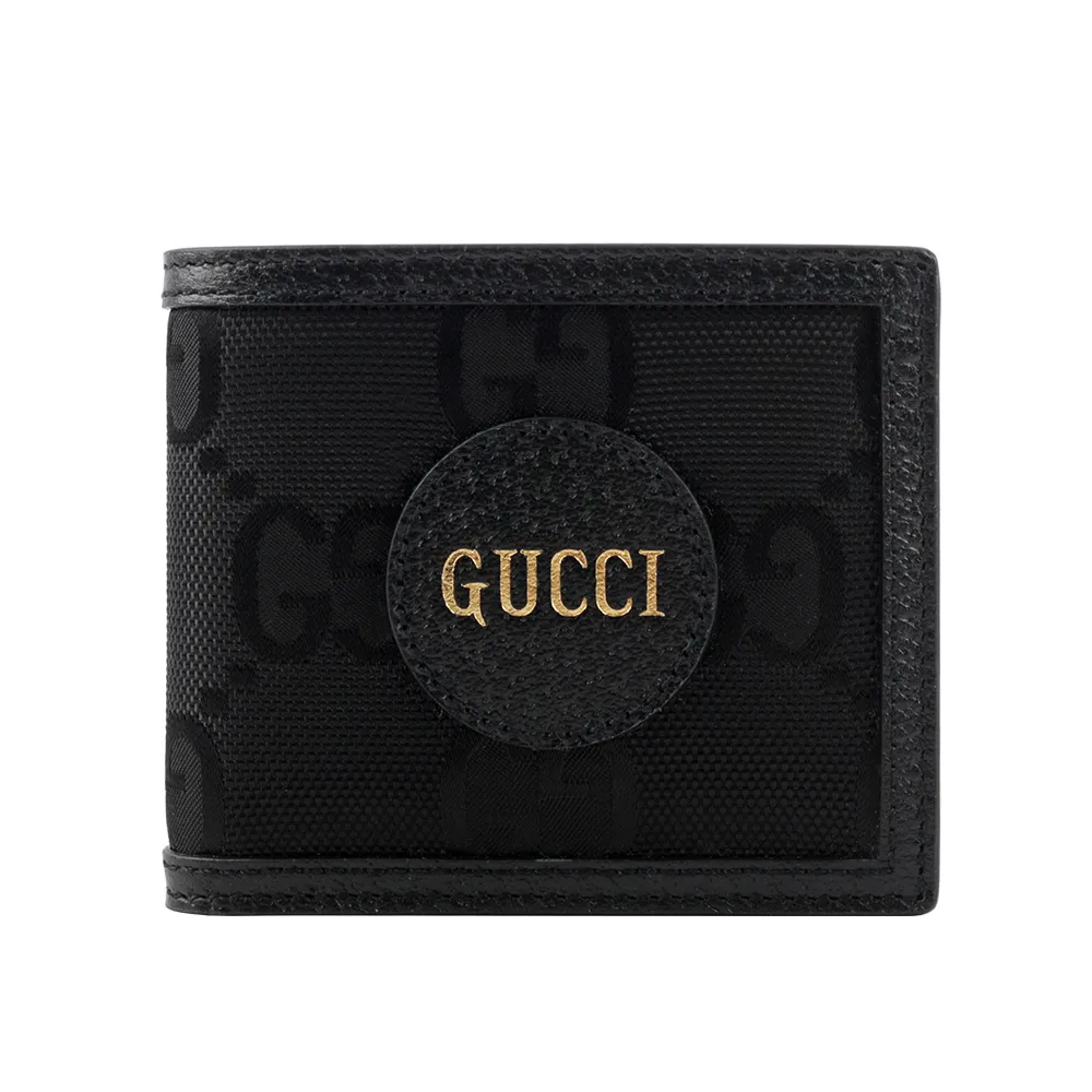 【GUCCI 古馳】Off The Grid GG 再生尼龍對開8卡短夾(黑色)