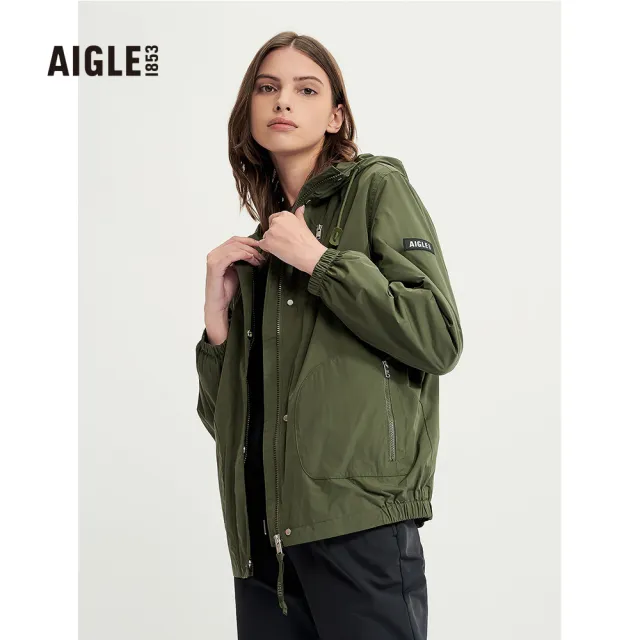 【AIGLE】女 抗UV防潑外套AG-3A249A080 軍綠(女裝 抗UV外套 防潑水外套)