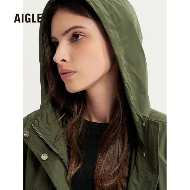 【AIGLE】女 抗UV防潑外套AG-3A249A080 軍綠(女裝 抗UV外套 防潑水外套)