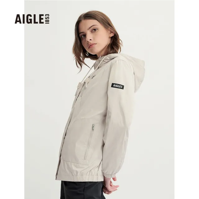 【AIGLE】女 抗UV防潑外套AG-3A249A138 淺卡其(女裝 抗UV外套 防潑水外套)