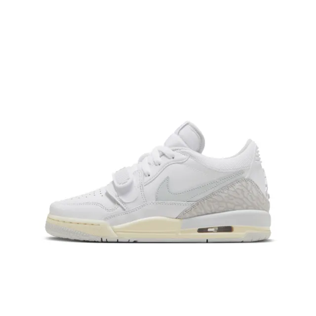 【NIKE 耐吉】運動鞋 籃球鞋 女鞋 中大童 男鞋 AIR JORDAN LEGACY 312 LOW GS 白 灰 爆裂紋(HJ3483101)