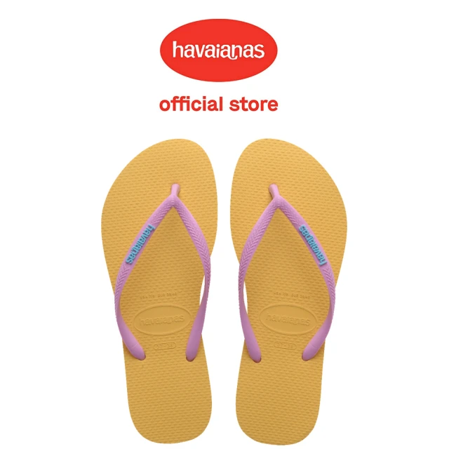 havaianas 哈瓦仕 拖鞋 女鞋 夾腳拖 跳色 Slim Logo Pop Up 黃 4119787-5559W(哈瓦士)