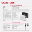 【GIGASTONE 立達】130W GaN氮化鎵四孔充電器黑+C to C 100W快充傳輸線(iPhone15/MacBook筆電/快充充電頭)