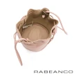 【RABEANCO】真皮荔枝紋經典束口水桶包(粉色)