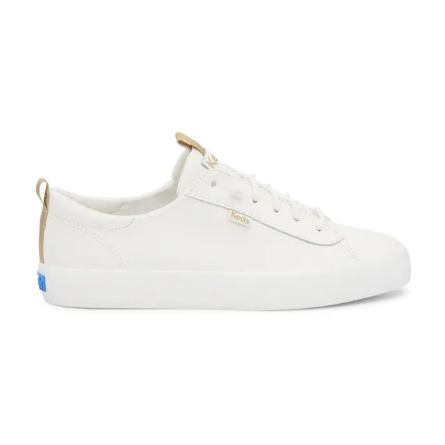 【Keds】KICKBACK 舒適免綁帶皮革懶人戶外休閒小白鞋(9243W123721)